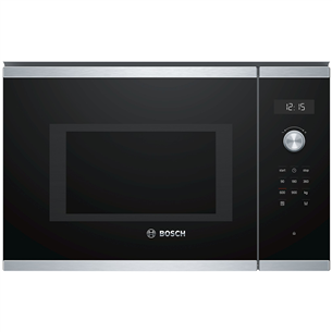 Bosch, 25 L, 900 W, black/inox - Built-in Microwave Oven