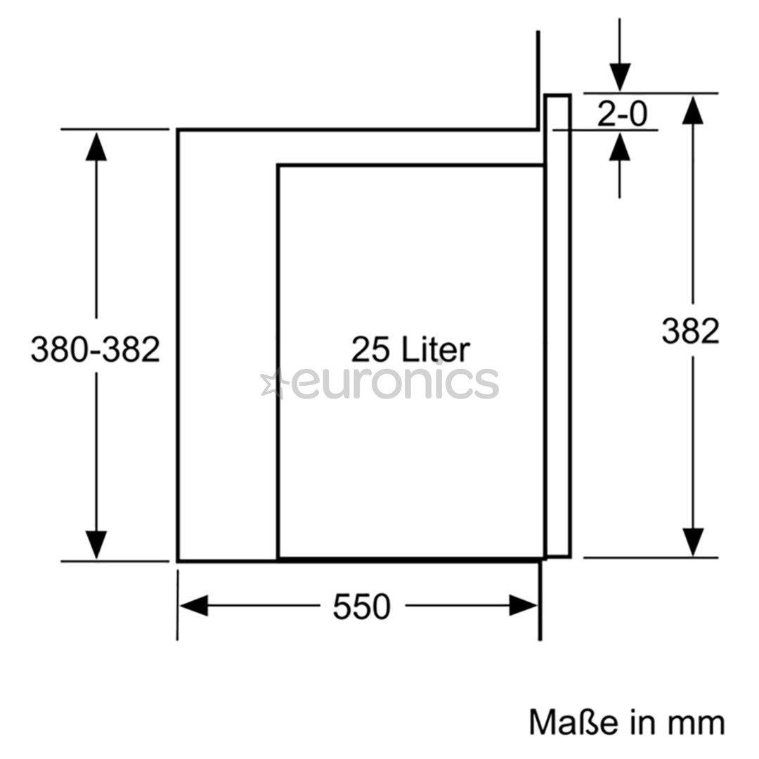 Bosch, 25 л, 900 Вт, черный/нерж. сталь - Интегрируемая микроволновая печь