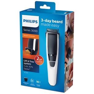 Philips 3000, white/black - Beard trimmer