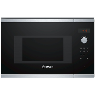 Bosch seeria 4, 20 L, 800 W, must/roostevaba teras - Integreeritav mikrolaineahi