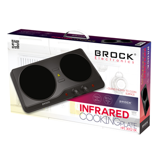 Brock, 2000 W, black - Infrared Cooker with 2 Cooking Plates