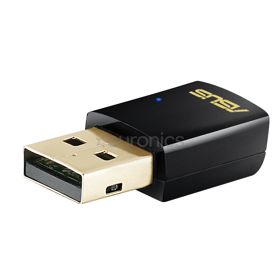 Wi-Fi USB адаптер Dual-band AC600, Asus / 300 Mbps