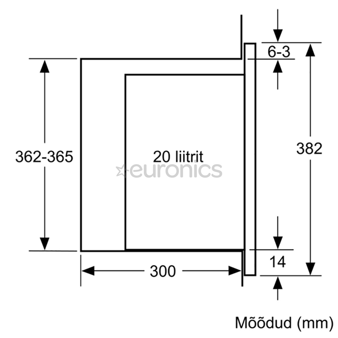 Bosch, 20 л, 800 Вт, белый - Интегрируемая микроволновая печь
