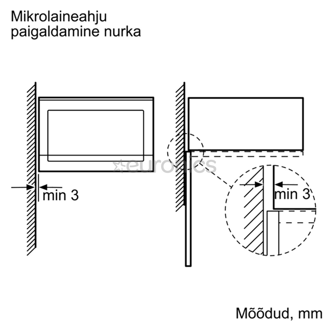 Bosch, 20 л, 800 Вт, белый - Интегрируемая микроволновая печь