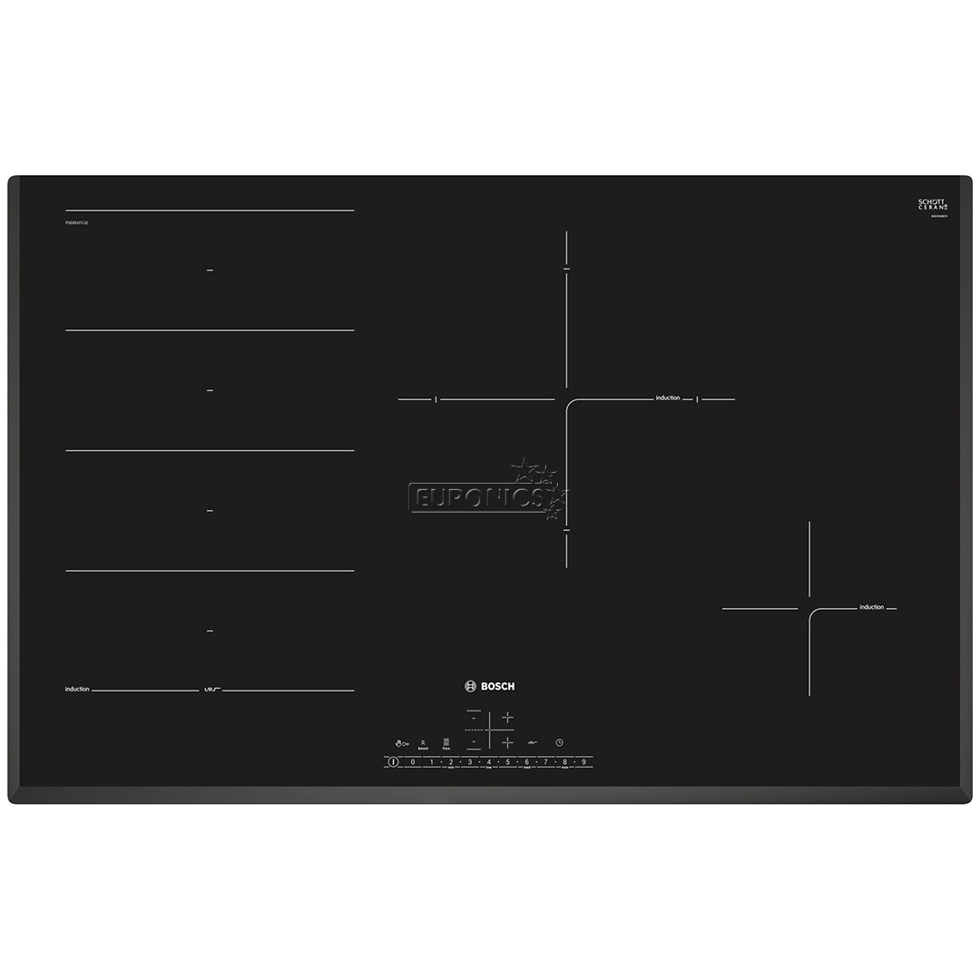 Bosch, 3 keeduala, laius 80,2 cm, raamita, must - Integreeritav induktsioonpliidiplaat