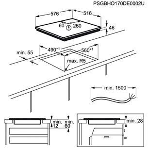 AEG 3000 Basic, laius 57,6 cm, terasraamiga, must - Integreeritav induktsioonpliidiplaat