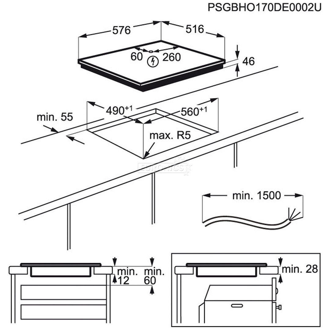 AEG 3000 Basic, laius 57,6 cm, terasraamiga, must - Integreeritav induktsioonpliidiplaat