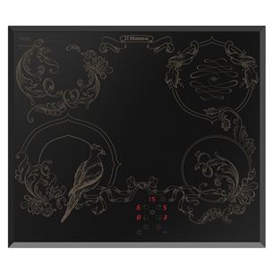 Hansa, width 57.5 cm, frame, black - Built-in Ceramic Hob