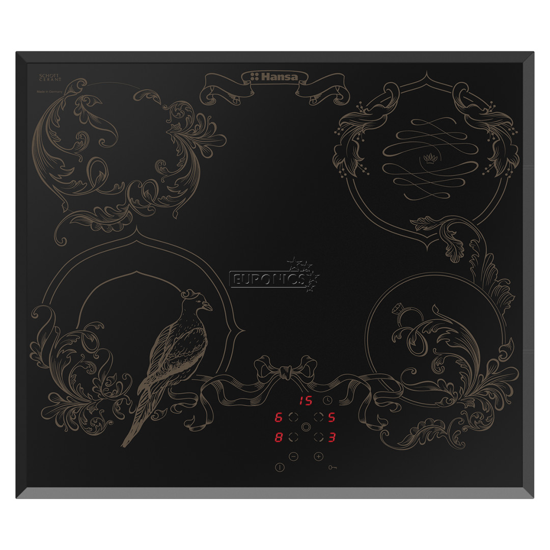 Hansa, width 57.5 cm, frame, black - Built-in Ceramic Hob