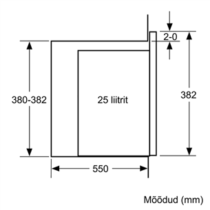 Bosch, 25 L, 900 W, must - Integreeritav mikrolaineahi