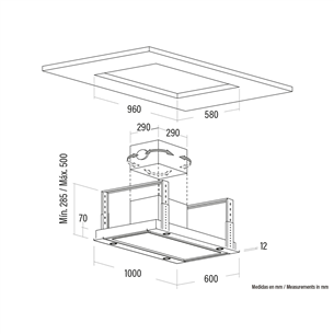 Built-in cooker hood Cata Isla Sirin 1000 WH (850 m³/h)