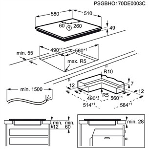 AEG, 3000 Basic, width 58 cm, frameless, black - Built-in Induction Hob