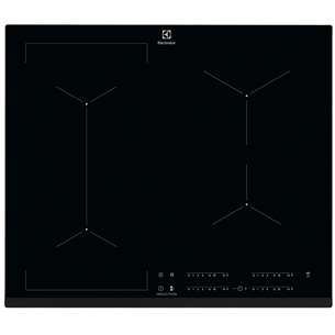 Electrolux 600 FlexiBridge, Hob2Hood, EcoTimer, laius 59 cm, raamita, must - Integreeritav induktsioonpliidiplaat