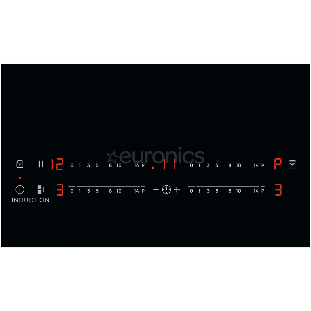 Electrolux 600 FlexiBridge, Hob2Hood, EcoTimer, width 59 cm, frameless, black - Built-in Induction Hob