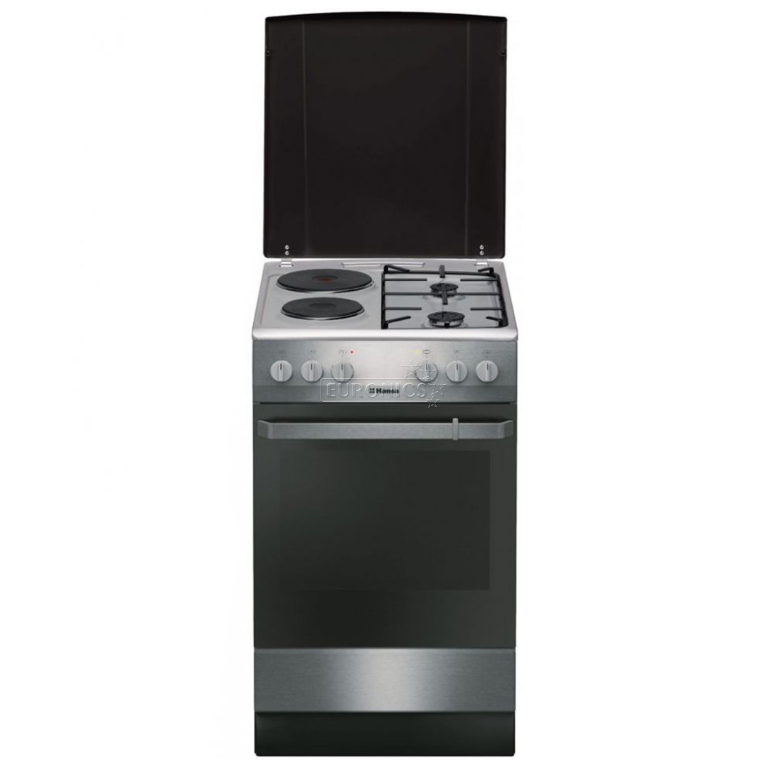 Hansa, width 50 cm, inox - Combined cooker with electric oven