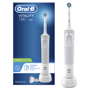 Braun Oral-B Vitality 100, white/grey - Electric toothbrush 100VITALITYWHITE