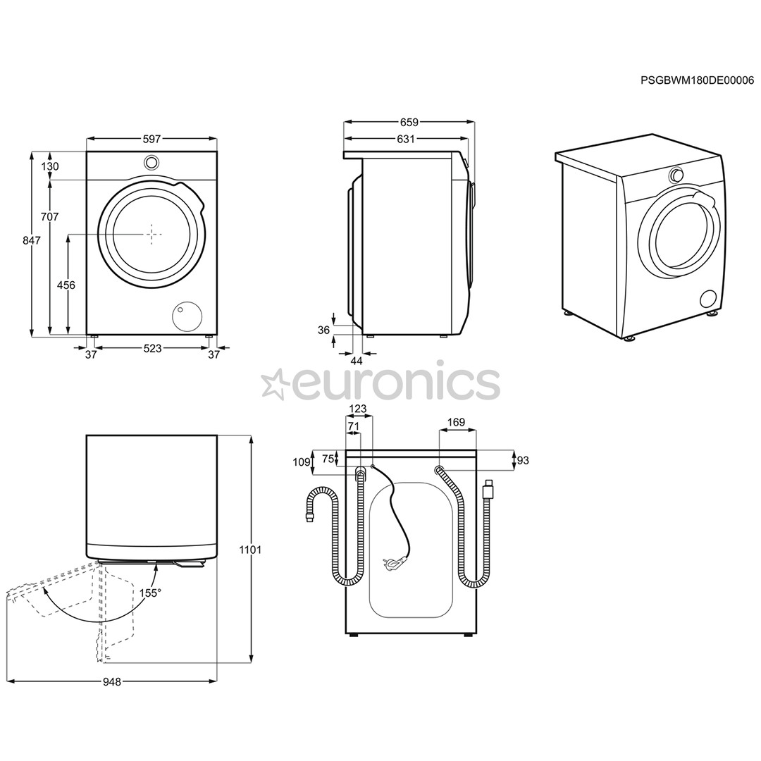 Washing machine-dryer Electrolux (8 kg / 6kg)