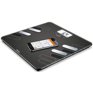 Beurer, up to 180 kg, black - Diagnostic bluetooth scale