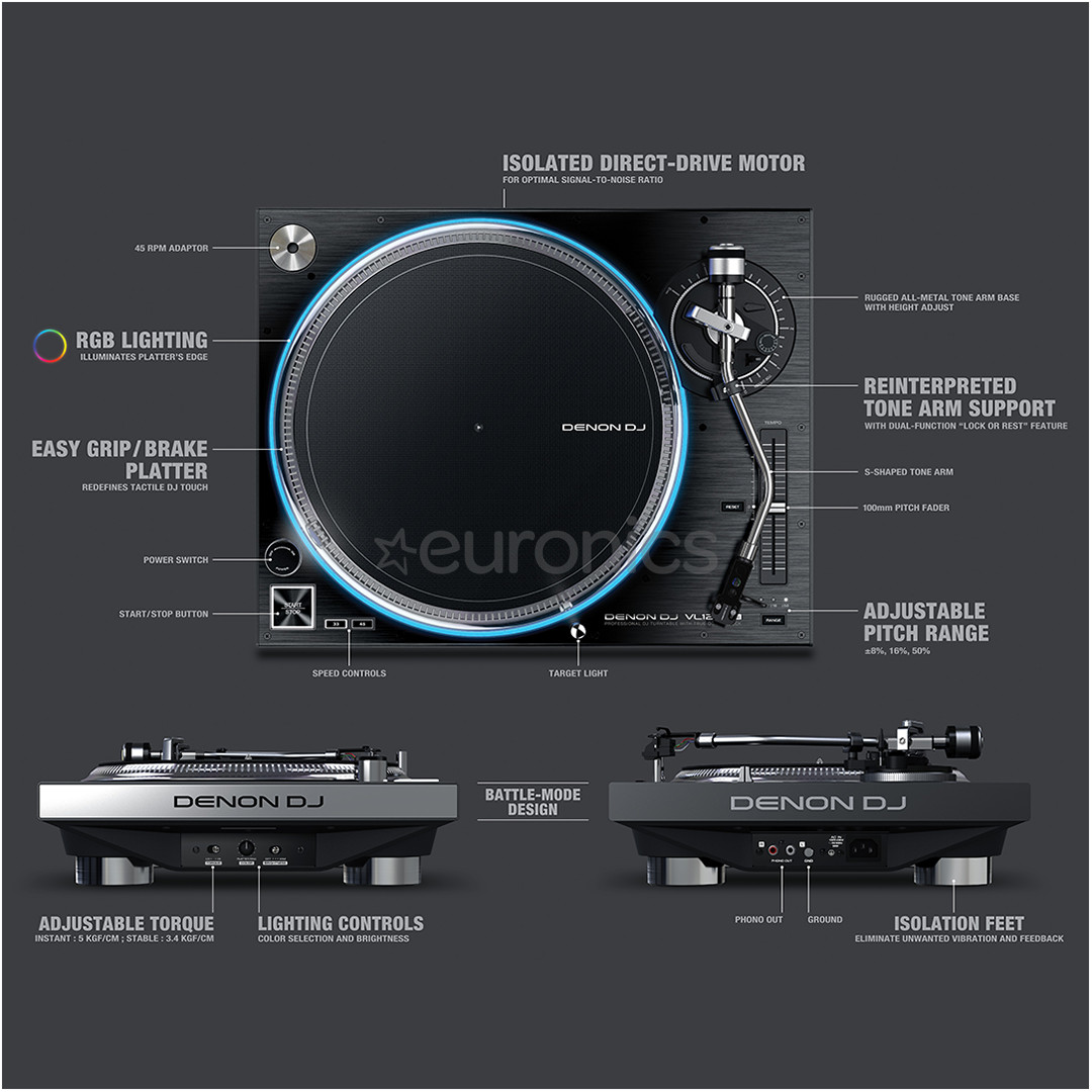 DJ vinüülplaadimängija Denon CL12 Prime