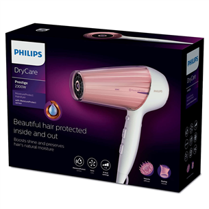 Philips DryCare Prestige, 2300 W, white/pink - Hair dryer