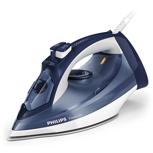 Philips PowerLife, 2400 Вт, синий/белый - Паровой утюг