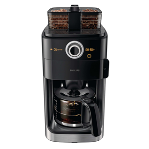 Philips Grind & Brew, water tank 1.2 L, black/silver - Coffee maker with grinder