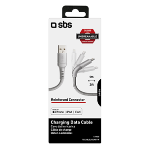 Кабель USB-A - Lightning SBS Unbreakable Collection (1 м)