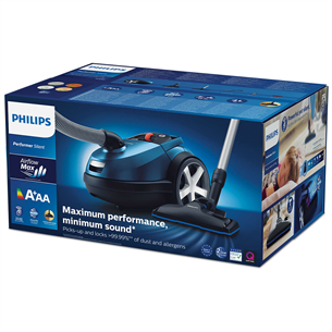 Philips Performer Silent, 750 Вт, черный/синий - Пылесос