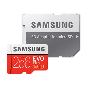 Micro SDHC mälukaart + adapter Samsung EVO+ (256 GB)