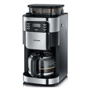 Severin, water tank 1.4 L, inox/black - Coffee maker with grinder KA4810