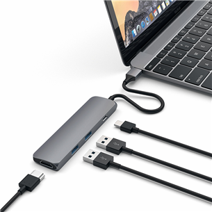 Satechi Multi-port 4K, USB C, серый - Хаб