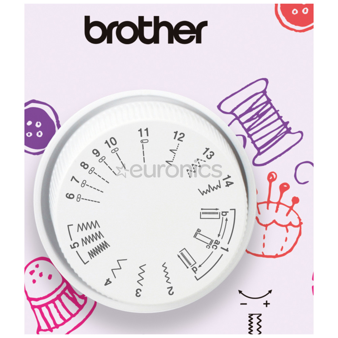 Brother Little Angel, white/pink - Sewing machine