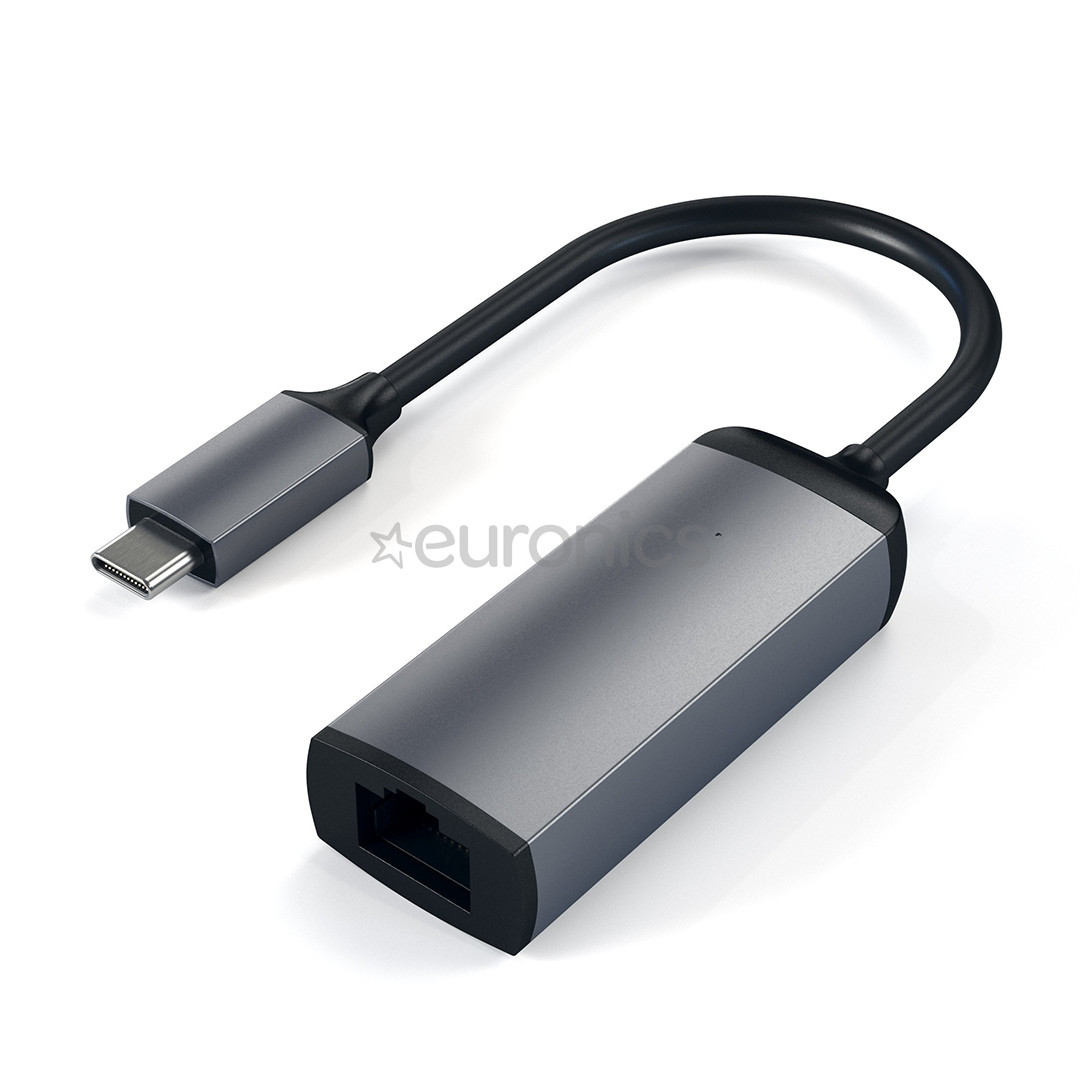 Satechi, USB C-Gigabit Ethernet, серый/черный - Адаптер
