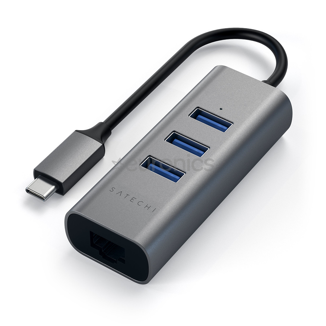USB-C jagaja + Gigabit Ethernet Satechi