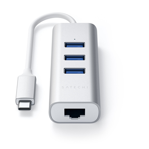 USB-C jagaja + Gigabit Ethernet Satechi