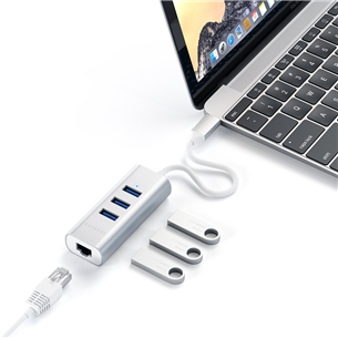 USB-C jagaja + Gigabit Ethernet Satechi