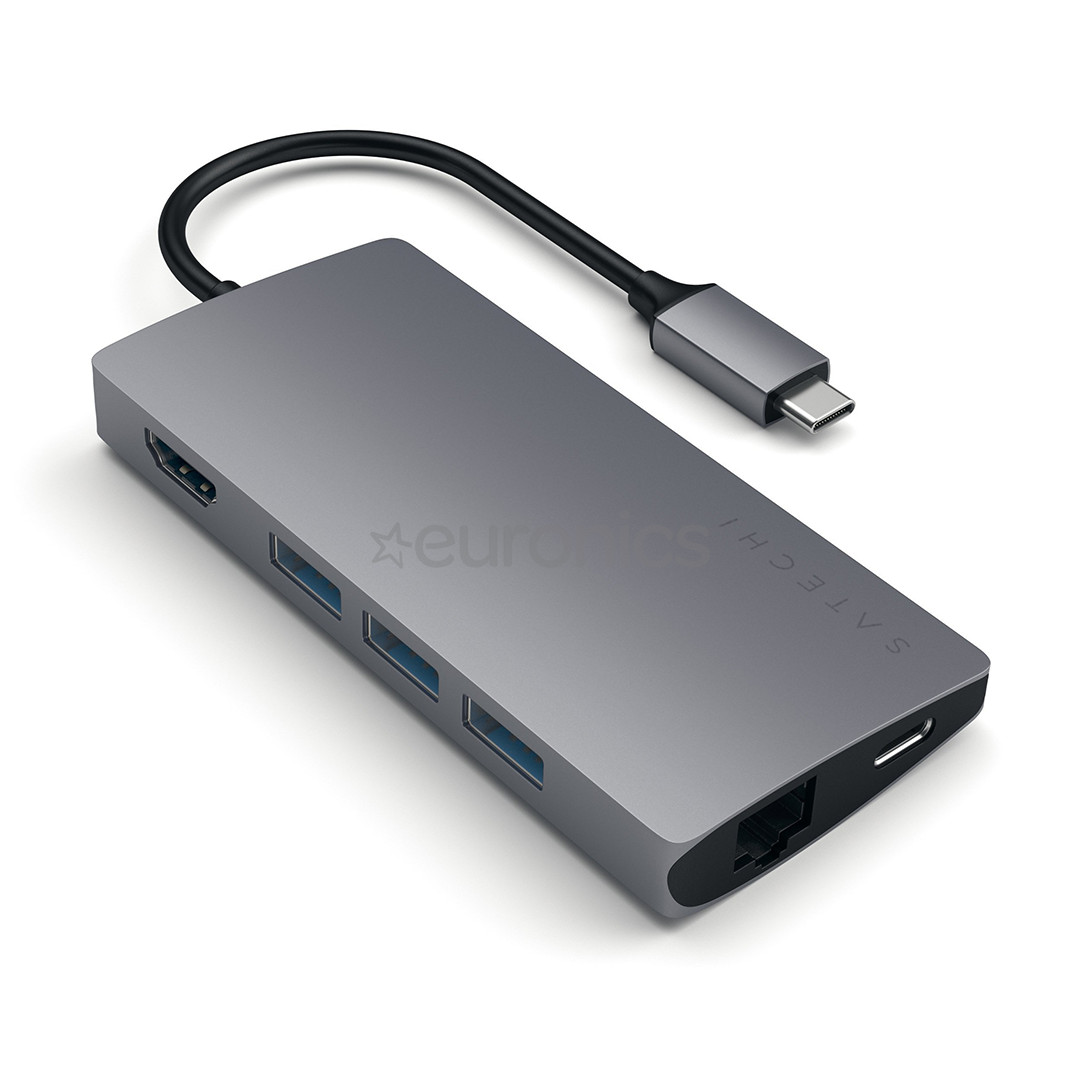 Satechi USB-C Multi-Port 4K Gigabit Ethernet, серый - Хаб