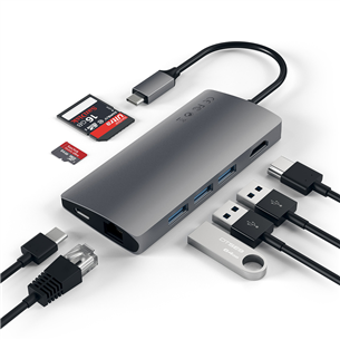 USB-C jagaja Multi-Port 4K Gigabit Ethernet Satechi