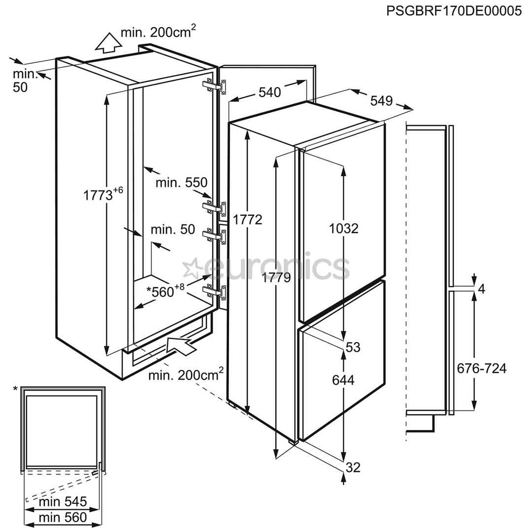 Integreeritav külmik Electrolux (178 cm)