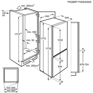 Built-in refrigerator AEG (178 cm)