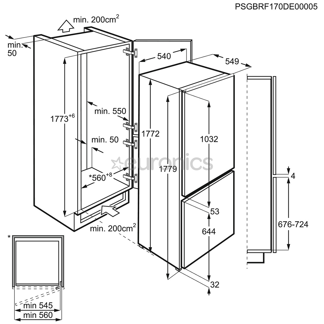 Built-in refrigerator AEG (178 cm)