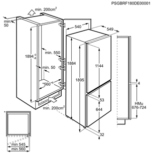 Built-in refrigerator AEG (188 cm)