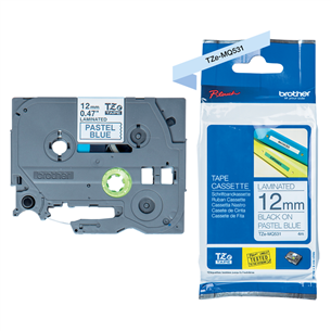 Lint must kiri helesinisel taustal 4m x 12mm, Brother TZEMQ531