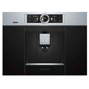 Bosch, black/inox - Built-in espresso machine