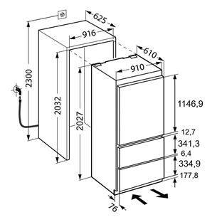 Built-in refrigerator Liebherr (203 cm)