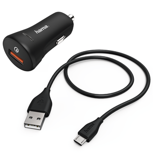 Car Charger Hama Qualcomm Quick Charge 3.0 + micro USB cable 00178337