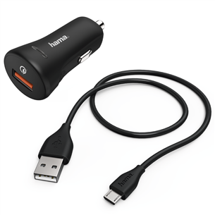 Car Charger Hama Qualcomm Quick Charge 3.0 + micro USB cable