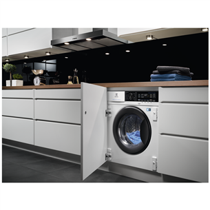 Electrolux, 8 kg / 4 kg, sügavus 54 cm, 1600 p/min - Integreeritav kuivatiga pesumasin