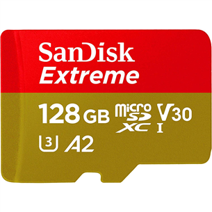 MicroSDXC memory card SanDisk Extreme + adapter Rescue Pro Deluxe (128 GB)