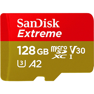 MicroSDXC mälukaart SanDisk Extreme + adapter Rescue Pro Deluxe (128 GB)